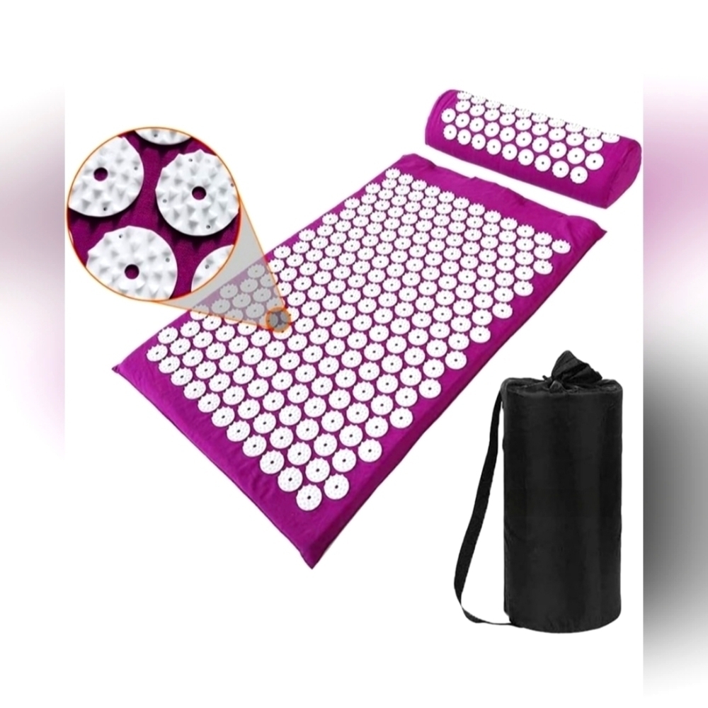 NWT | Suki Mats | Acupressure Set | Mat, Pillow, & Bag | Purple and White